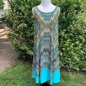 Monroe & Main Scatter Print Tank Dress L